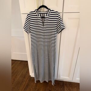 Dudley Stephens Navy and White Striped Maxi Dress